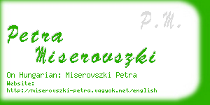 petra miserovszki business card